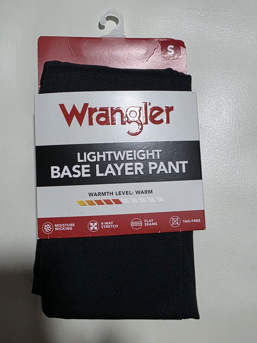 Wrangler Lightweight Black Base Layer Pant Color Black Size S.
